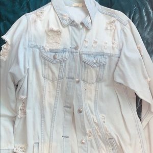 Hot & Delicious distress light blue jean jacket